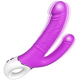 2 in 1 Dildo Vibratoren für Sie G-Punkt Klitoris Anus Stimulation mit Stoßfunktion, Nestorm Silikon Wasserdicht Analvibrator Erotik Dilos Sexspielzeug für Frauen und Paare mit 9 Vibrationsmodi, Lila