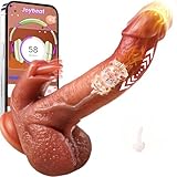 Dildo Leckfunktion 81 Lustmodi mit Hochfrequenz-Vibration & kraftvoller Stoßvibration Sex Spielzeug für die Frau, Flüssigsilikon Penis Heizstäbe Vibrator, Doppelte Stimulation für G-Punkt &Klitoris