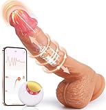 Klassische Dildo für Frauen Leise - 8 Teleskop und Vibrationen mit stoßfunktion, 22cm Vibrator Groß Anal Dildos XXL Penis G-Punkt Vibratoren mit Saugnapf Sexspielzeug Eichel 360° Rotierender