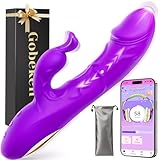 Gobeken Vibrator Vibration für Frauen Dildo mit 10 Stoßfunktion 10 Vibration, Rabbit Vibrator Sex Spielzeug für die Frau Paare Solo Vibratorensets G Punkt Klitoris Analvibrator Doppeldildos Sex Toys