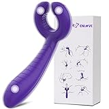 Enlove Silikon Dreifacher Vibrator Paarvibrator mit 7 Modi für Sie Klitoris und G-punkt Dildo Analplug Analvibrator Prostata Stimulator Buttplug Erotik Sexspielzeug für Paare Frauen Männer