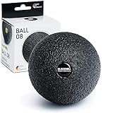 BLACKROLL® BALL 08 Faszienball (8 cm), kleine Faszienkugel für die punktuelle Selbstmassage, Massageball zur Behandlung von Muskelverspannungen, mittlere Härte, Made in Germany, Schwarz